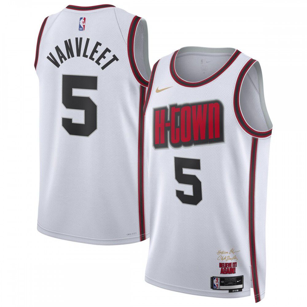 Fred VanVleet Houston Rockets Unisex 2024/25 Swingman Player Jersey - City Edition - White-Pro Kit Vault | Brand New 26/27 Sports Jerseys
